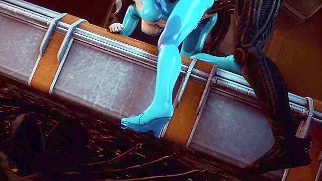 Samus and Unknown Planet 9 - Busty Samus Aran gets her pussy tore open by a big alien monster dick