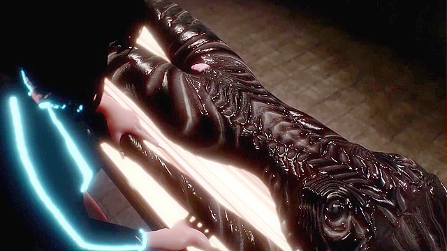 Examination of dead alien turns into a hardcore fuck from monster sex fiend