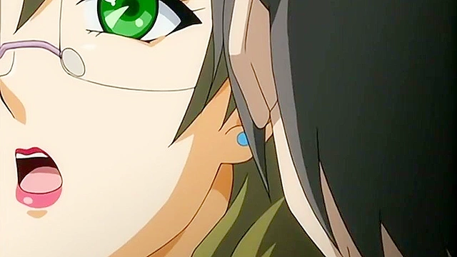 Sex In The Subway 1 - Busty hentai bitch in glasses gets fucked deep on train while bystanders watch