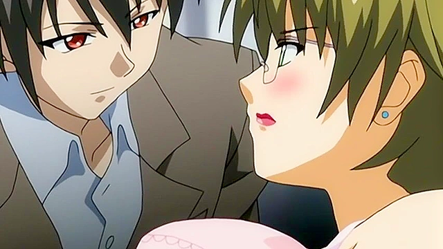 Sex In The Subway 1 - Busty hentai bitch in glasses gets fucked deep on train while bystanders watch