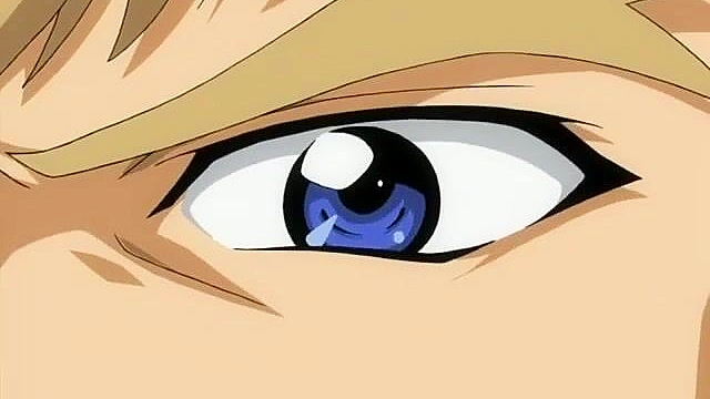 Muscled swimmer gets a handjob from a horny anime teen when she sees his boner