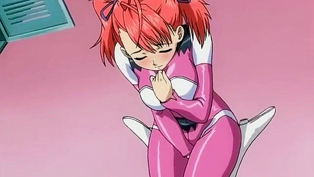 Muscled swimmer gets a handjob from a horny anime teen when she sees his boner