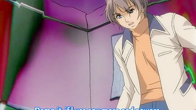 Muscled swimmer gets a handjob from a horny anime teen when she sees his boner