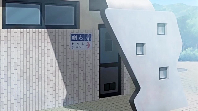 Tenioha! 2 ep2 - Busty schoolgirl in naughty bikini has sex in beach shower