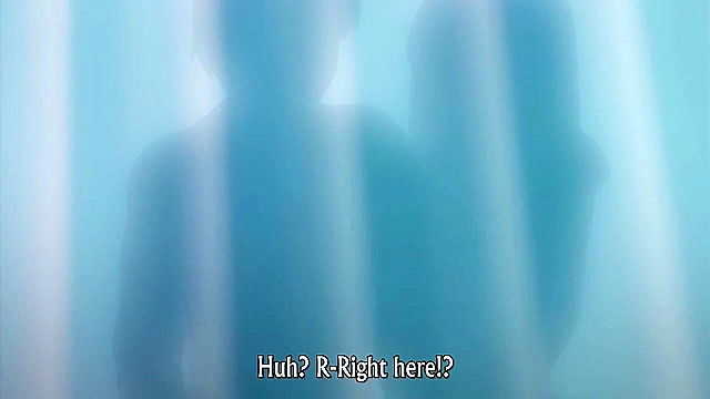 Tenioha! 2 ep2 - Busty schoolgirl in naughty bikini has sex in beach shower