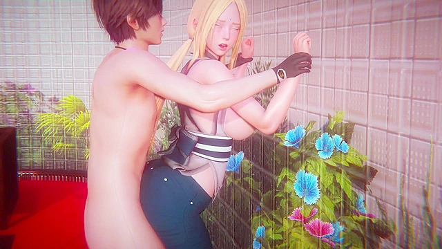 Busty Tsunade gets on her knees and sucks a big cock