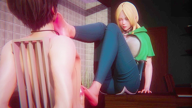 Busty Tsunade gets on her knees and sucks a big cock