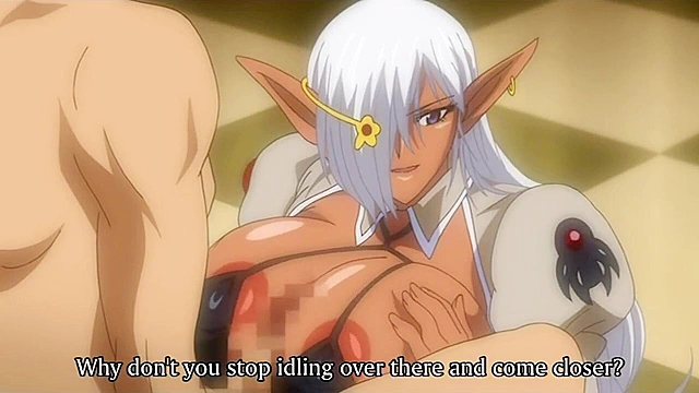 Dark elf uses her huge tits to pleasure a thick cock