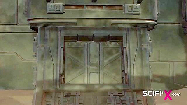 Super hot handcuffed slutty ebony girl gets fucked rough by sci-fi soldier