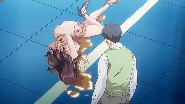 Dirty school nurse with huge hentai tits gives a student a boobjob