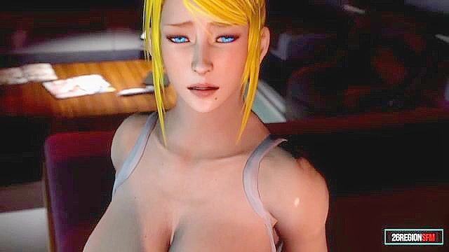 Samus Aran is pounded rough in her pussy by a cyborg's meaty cock