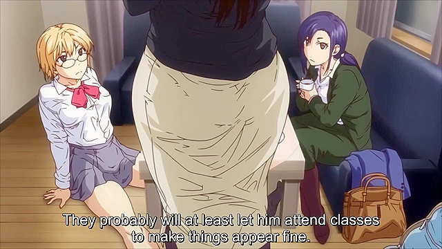 Harem Cult 3 - Hentai schoolgirl with strapon pegs dude in 3some