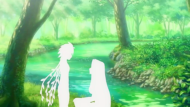 Dude hangs on to a pair of giant boobs while monsters fight