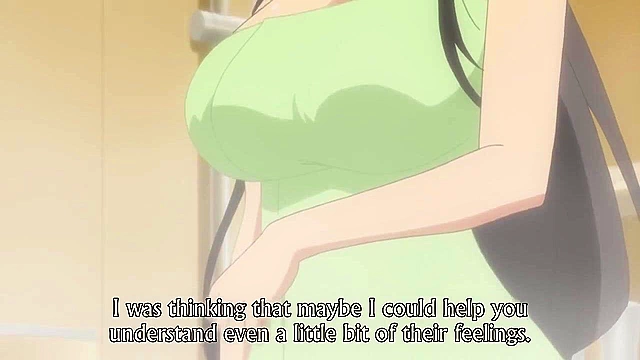 Testament of Sister New Devil OVA - Petite succubus with banana fucks cute hentai schoolgirl on bed