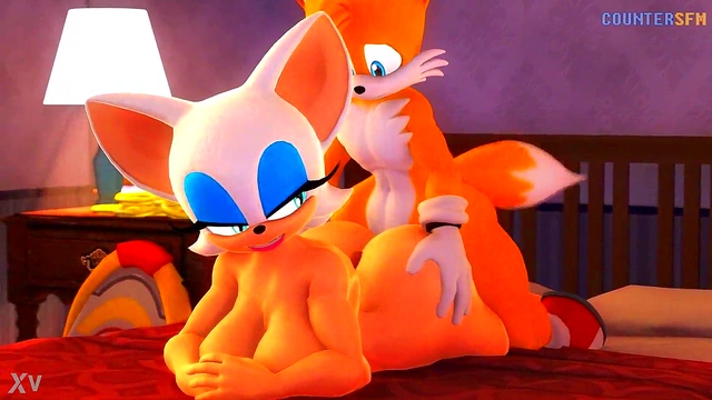 Tails Fucks Rouge Hard for Intense Hentai Sex & Pixelated Creampie