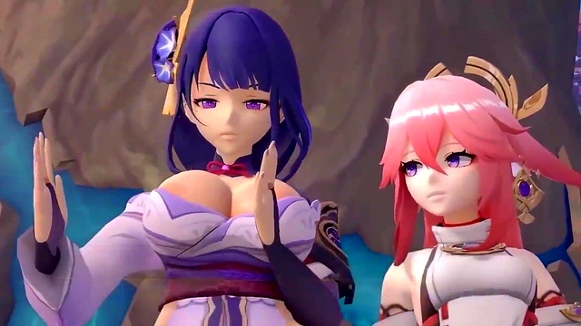 Genshin Impact Futanari Anime Babe Rides Big Cock for Hot Creampie Cumshot