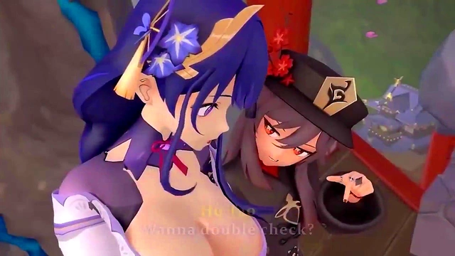 Genshin Impact Futanari Anime Babe Rides Big Cock for Hot Creampie Cumshot