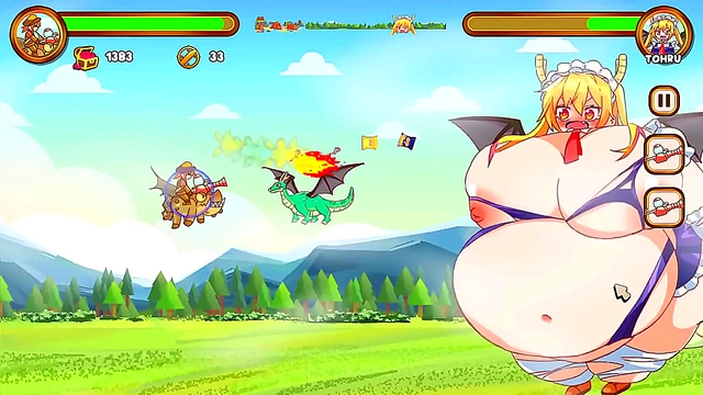 Cute Anime Girl Enjoys Erotic Dragon Weight-Gain Adventure