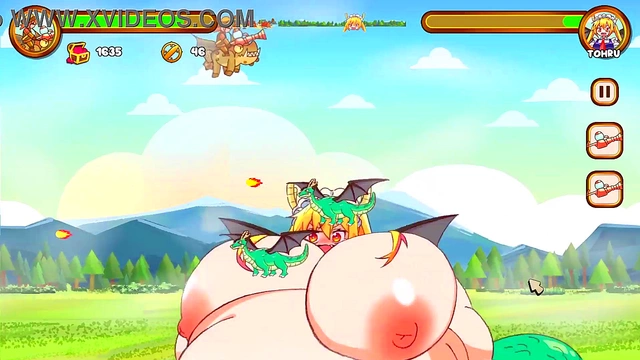 Cute Anime Girl Enjoys Erotic Dragon Weight-Gain Adventure