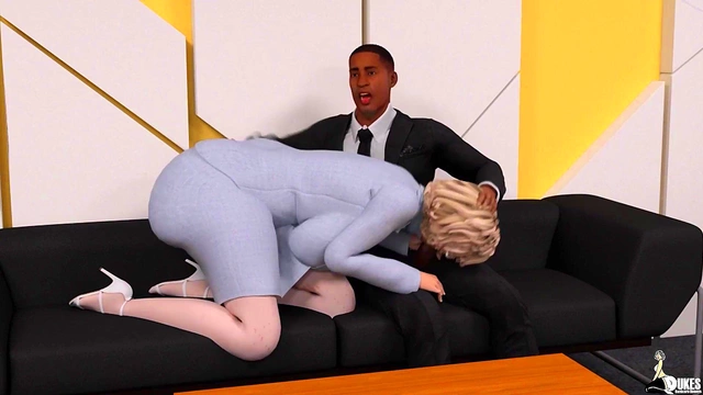 Busty Anime Secretary Gets Promoted After Taking Huge Dick For A Filthy Blowjob & Cum Fill