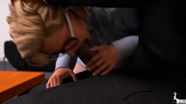 Busty Anime Secretary Gets Promoted After Taking Huge Dick For A Filthy Blowjob & Cum Fill