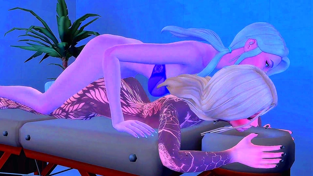 Perverted Futanari Masseuse Seduces Client for Hard Anal Sex & Bukkake Creampie