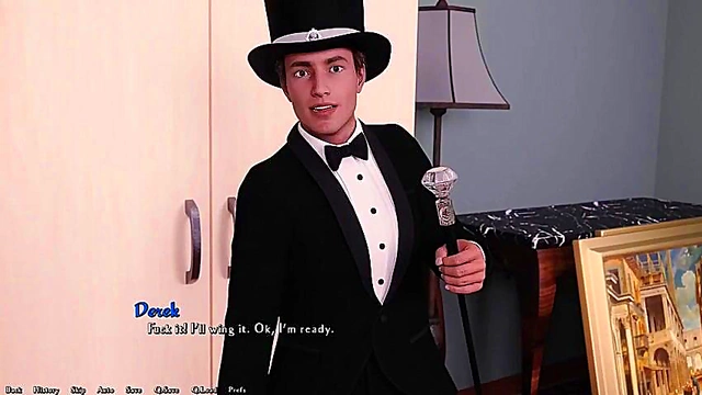 Important Secret Party – 3D Anime Couple Engages in Intense Visual Novel Adventure