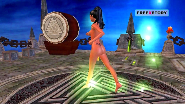 Cute 3D Anime Indian Girl Seductively Masturbates With A Banana