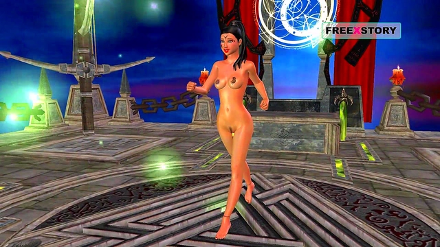 Cute 3D Anime Indian Girl Seductively Masturbates With A Banana