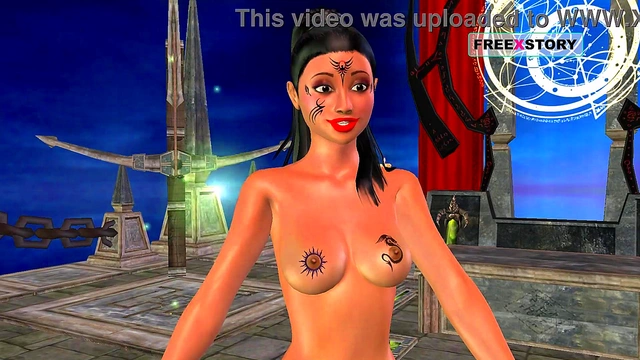 Cute 3D Anime Indian Girl Seductively Masturbates With A Banana