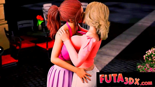 Big-Titted Futanari fucks Blonde in Doggy Style for Deepthroat Orgasm