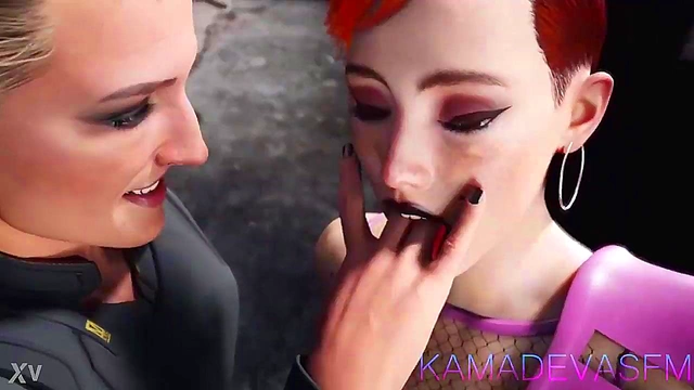 Meredith and Aurora Engage in Steamy Tongue Kissing Anime Action