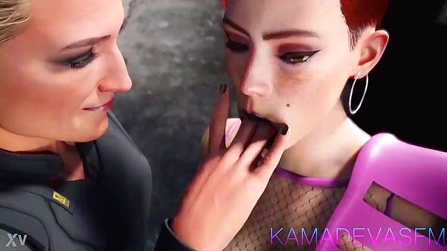 Meredith and Aurora Engage in Steamy Tongue Kissing Anime Action