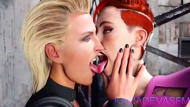 Meredith and Aurora Engage in Steamy Tongue Kissing Anime Action