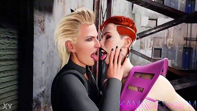 Meredith and Aurora Engage in Steamy Tongue Kissing Anime Action