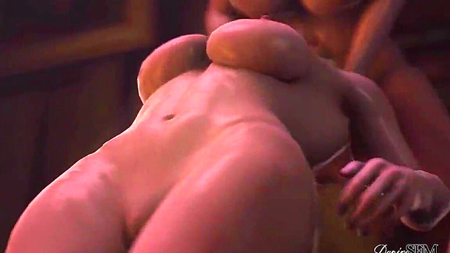 Huge-Cocked Futanari Triss Ravishes Two Hot Blondes in Hardcore Anime Action