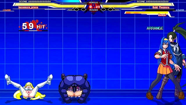 Hentai Anime Sex Battle – Kuromaru vs ARCANA HEART for Intense Cumshot Action