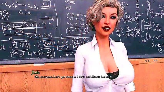 Milf Teacher Tempts Nerd Student in 3D Anime Visual NovelAdventure