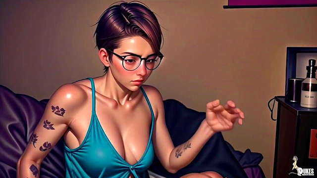 Shy Cosplay Geek Catches Masturbation Fun At Party With Busty 3D Anime Action