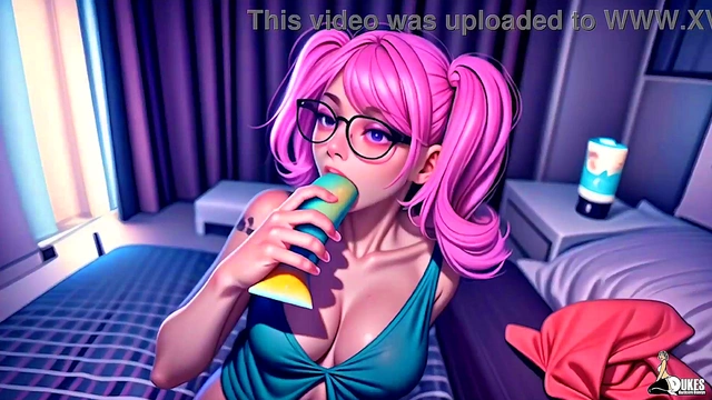 Shy Cosplay Geek Catches Masturbation Fun At Party With Busty 3D Anime Action