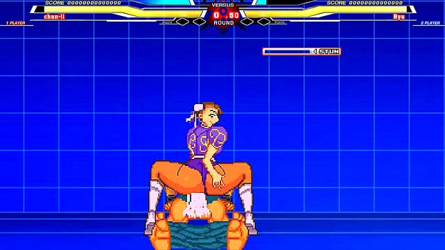 Chun-Li Takes On Long in Intense Hentai Sex Battle With Juicy Cumshot Finale