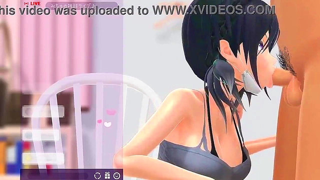 Horny Big-Titted Anime Chick Sucks Dick By The Stream For A Juicy Finish