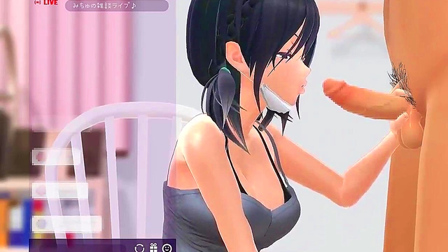 Horny Big-Titted Anime Chick Sucks Dick By The Stream For A Juicy Finish