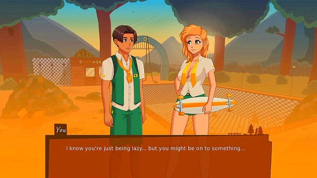 Sexy 3D Anime Babe Tempts You at Camp Mourning Wood With Her Lacy Bra