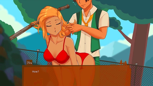 Sexy 3D Anime Babe Tempts You at Camp Mourning Wood With Her Lacy Bra