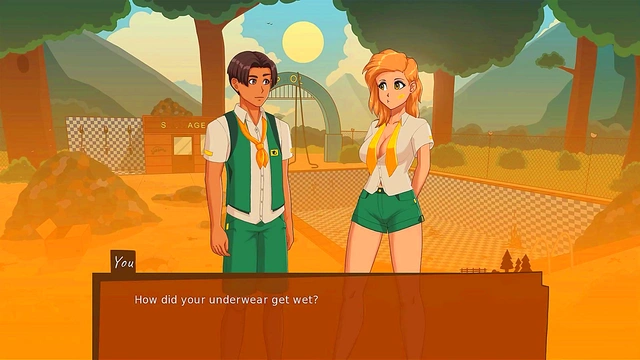 Sexy 3D Anime Babe Tempts You at Camp Mourning Wood With Her Lacy Bra