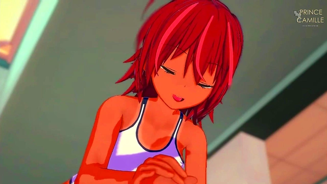 Uruka Takemoto Gets Motivated Before Swimming Competition With Sexy Anime Action