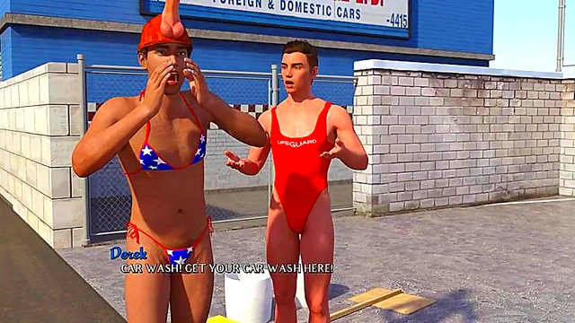 Sexy 3D Anime Car Wash Leads to Hot Visual Novel Action