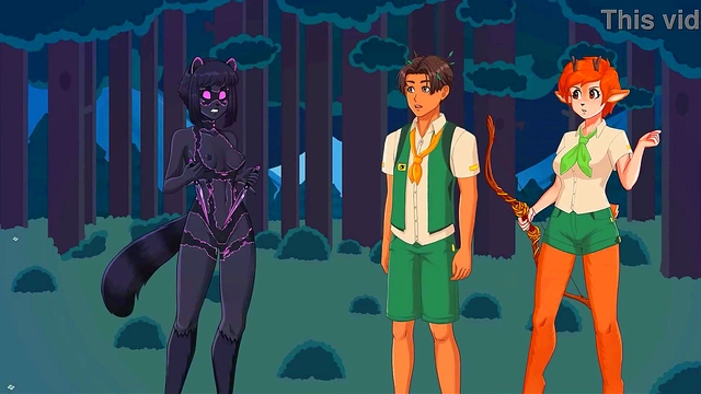 Horny Girls at Camp Mourning Wood Take On 3D Anime Cocks in Visual Novel Fun