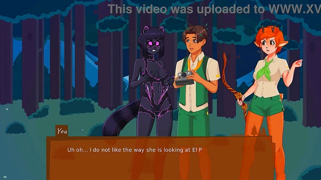 Horny Girls at Camp Mourning Wood Take On 3D Anime Cocks in Visual Novel Fun